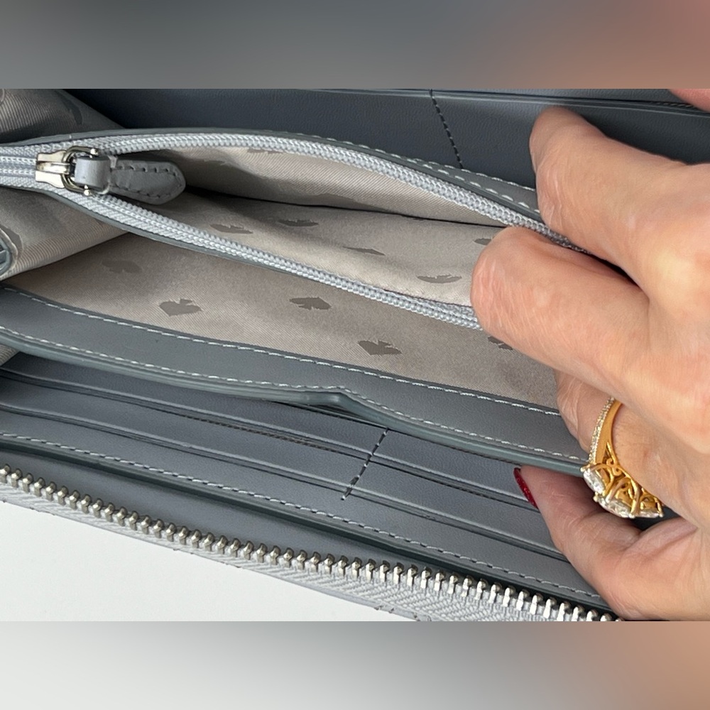 Kate Spade Natalia Large Continental Wallet in quilted leather in Brushed Steel - Picture 6 of 6